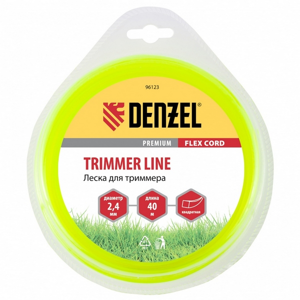 Леска для садовых триммеров Denzel Flex cord 96123 (2,4 мм, 40 м, квадрат)